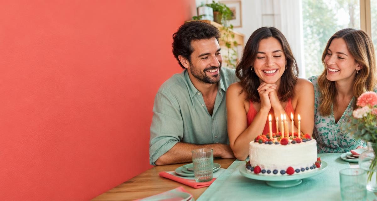 Amigos celebrando un cumpleaños con una tarta
